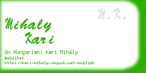 mihaly kari business card